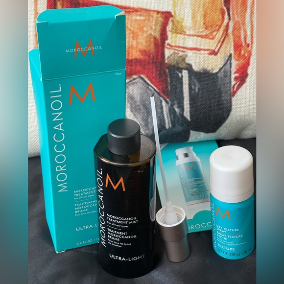 Moroccanoil Treatment Mist Ultra Light 3.4oz & TRAVEL Texture Spray & Curl Cream - Picture 1 of 4